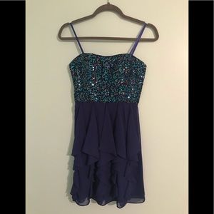 Strapless Sequined Adriana Papell Dress Size 3/4